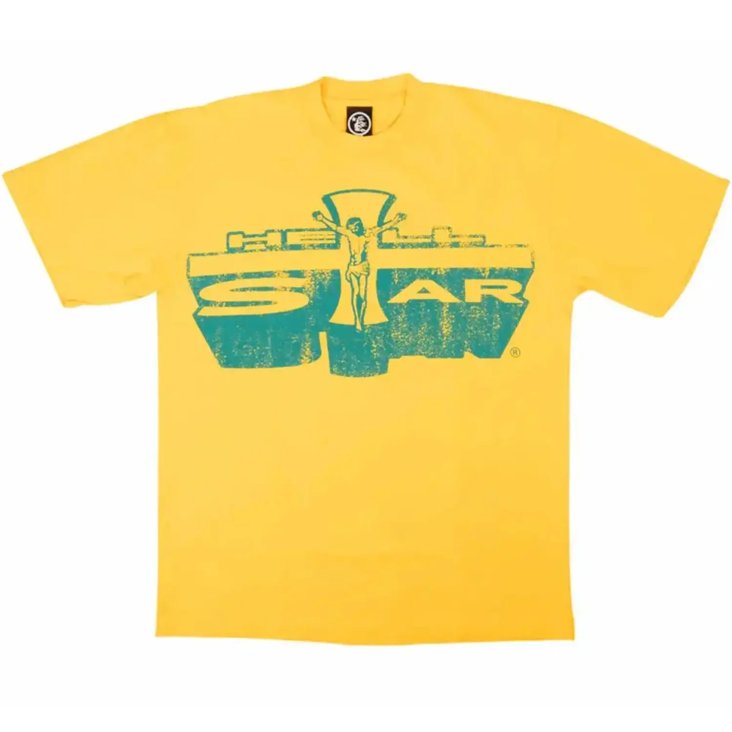 Hellstar-Studios-Jesus-Emblem-Short-Sleeve-Tee-Shirt-Yellow-3.webp